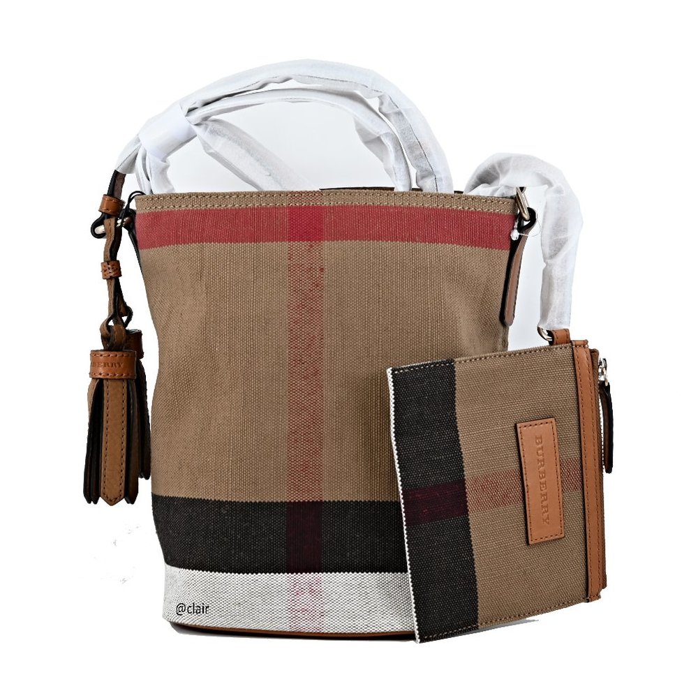 Burberry Mini Ashby Canvas Check/ Leather Bag